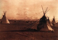 Indian Encampment 22x30 Curtis Native American Indian Art Print Photo picture