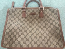 GUCCI GG supreme canvas PVC handbag brown picture