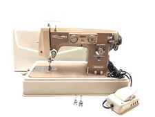 Vintage Aldens Deluxe 147B Sewing Machine with Carrying Case and Presser Feet picture