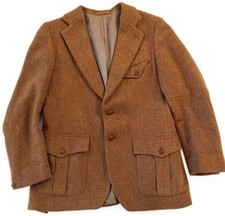 Vintage Harris Tweed Dunn & Co Scottish Wool Sport Coat Shooting Jacket Mens 40 picture
