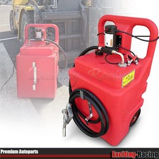 Red Portable Fuel Tank 120L with 12V Diesel Pump 13ft Delivery Hose 32 Gallon picture