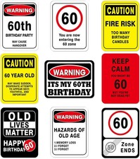 60Th Birthday Decorations - 9 Pcs 60 Years Funny Signs 60S Decorations, 60Th P picture