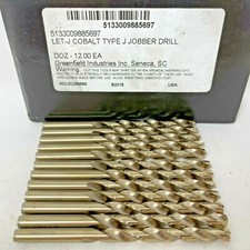 Greenfield Industries Cobalt Let-J Type J Jobber Drill Bit Pack of 12 HSCo-8 USA picture