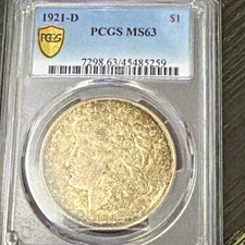 1921-D $1 Morgan Silver Dollar PCGS MS63 Silver Cert #45485259 picture