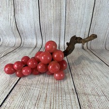 Early Vintage Antique Italian Stone Fruit Alabaster Salmon Pink Grapes Large picture