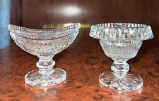Vintage Waterford Crystal Miniatures Footed Turnover Bowl and a Boat Bowl (2pc) picture