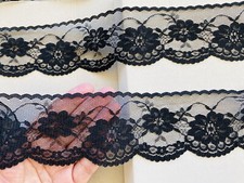 3 Yards Black Floral Lace Trim for Sewing/Crafts/Bridal/2