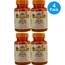 Sundown Non-GMO Odor-Less Fish Oil 1290mg Omega-3 900mg 72 Softgels 4 Pack New picture