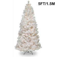 4/5/6/7FT White Artificial Christmas Tree Warm White LED Lights Holiday Decor picture