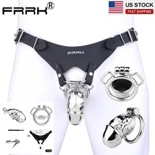 FRRK Male Chastity Cage Device with Straps Harness Band Belt Ergonomics 45 50mm picture