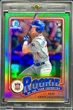 Pete Crow-Armstrong  ROOKIE GREEN REFRACTOR  CARD BOWMAN CHROME  MINT picture