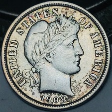 1908 D Barber Dime 10c Liberty Head High Grade Choice Silver US Coin CC30384 picture