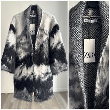 ZARA OPEN FRONT KNIT COAT MULTICOLORED NWT XS-S M-L 2893/117 picture