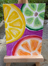 ACEO/ATC Original Acrylic 3.5x2.5 Fruit Painting 