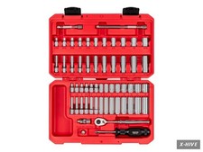 1/4 Inch Drive Shallow and Deep 12-Point Socket and Ratchet Set with Case picture