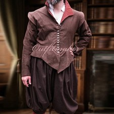 17th Century Historical Frock Coat & Slops Outfit - Men's Reproduction Costume picture
