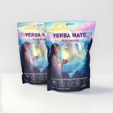 2 PACK LOT Yerba Mate Peach Mango 60 servings Reduce Brain Fog/Increase Energy picture