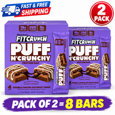 (2 Pack) FITCRUNCH Puff n' Crunchy, Double Chocolate Rocky Road, 18g Protein picture