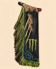 Rodeo Leather Bull Riding Chaps Western Cowboy Fringe Custom Leather Chaps picture