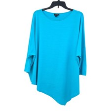 J. Jill Women's Wearever Collection Asymmetrical Tunic Top Blue Medium picture