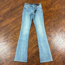 Express Jeans Womens 6 Boot Cut Mid Rise Skyscraper Stretch Light Denim 26x33 picture