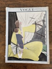 RARE Vogue UK Feb 1922 – Georges Lepape Art Deco Cover – Antique Fashion picture