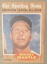 1962 TOPPS BASEBALL SPORTING NEWS MICKEY MANTLE #471. picture
