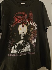 Death Individual Thought Patterns Vintage T-shirt Black Size L Blue Grape 1993 picture