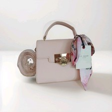 Ted Baker Pink Mini Top Handle Bag Floral Scarf Gold Hardware NWT picture