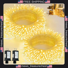 Indoor Outdoor 200 LED Warm White String Lights 66ft 13 Modes Connectable picture