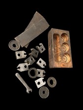 13pc Vintage Adjustable Pipe Threading Stock & Die Set Greenfield Mass. READ picture