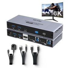 MT-VIKI 4K@144Hz USB 3.0 HDMI KVM Switch 2 Port 8K@60Hz, MT-VIKI Aluminum KVM... picture