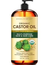 Premium Organic Castor Oil 100% Pure and Hexane-Free Cold-Pressed Beauty 16 fl. picture