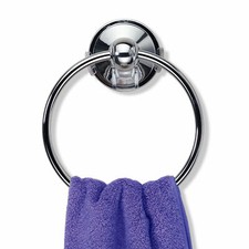 HotelSpa Chrome Shower Bathroom Insta-Mount Wall Towel Ring Rack Holder Hanger picture