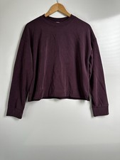 Athleta Coaster Luxe Plum Purple Women's Crewneck Sweatshirt Size L picture