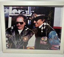 Autograph 10x8 Photo Dale Earnhardt Sr  Richard Petty picture