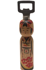 Vintage Authentic Japanese Naruko KOKESHI Doll Wooden Figurine Bottle Opener picture