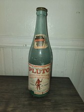 Antique 1910-1920 PLUTO WATER Bottle W/ Original Paper Label & Cap Some... picture