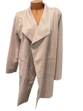 FAVLUX FASHION SIZE L  OPEN FRONT FAUX SWEADE CARDIGAN POCKETS picture
