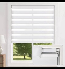 LazBlinds No-Drill Cordless Zebra Blinds Dual Layer Light Filter 45