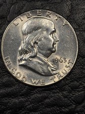 Rare 1963 No Mint Mark Franklin Half Dollar picture