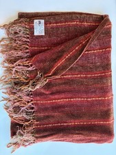 Vintage Churchill Weavers Chenille Woven Throw Burgundy Rust 60x44 Inch USA picture