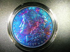 EF+/AU 1887 MORGAN SILVER DOLLAR BEAUTIFULLY TONED COLLECTOR QUALITY COIN M-2317 picture