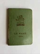 Vintage 1966 Lucas Le Mans Race Soft Cover Booklet w/ Course Racing Map 24 Hours picture