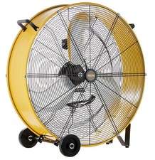 HICFM 30 In. 3 Speeds Drum Fan in Yellow with 1/3 HP Powerful Motor, 5 In. Wheel picture