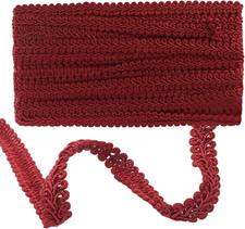 Gimp Braid Trim, Burgundy, 1/2 Inch, 14 Yards | Polyester Lace, Upholstery Trim, picture