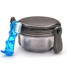 Leak Proof Denture Cups for Soaking Dentures with Strainer Basket and Brush, Par picture