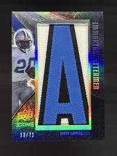 Barry Sanders #/71 2008 Upper Deck Icons Immortal Lettermen A picture