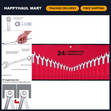 24-Piece Combination Wrench Set | SAE & Metric | Roll-Up Pouch | Auto, Garage, H picture