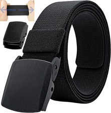 Men's Adjustable Tactical Belt, TSA Approved Metal-Free Elastic Stretch Belt picture